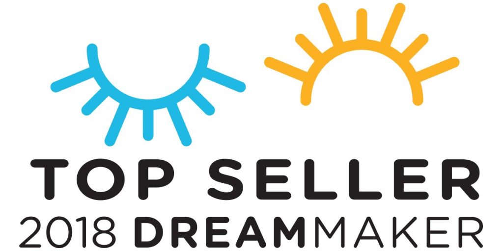 A graphic logo indicating daytime and nightime above the text "Top Seller 2018 Dreammaker"