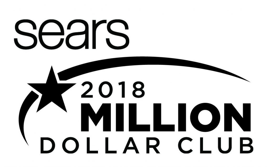 Black logo reading Sears 2018 Million Dollar Club